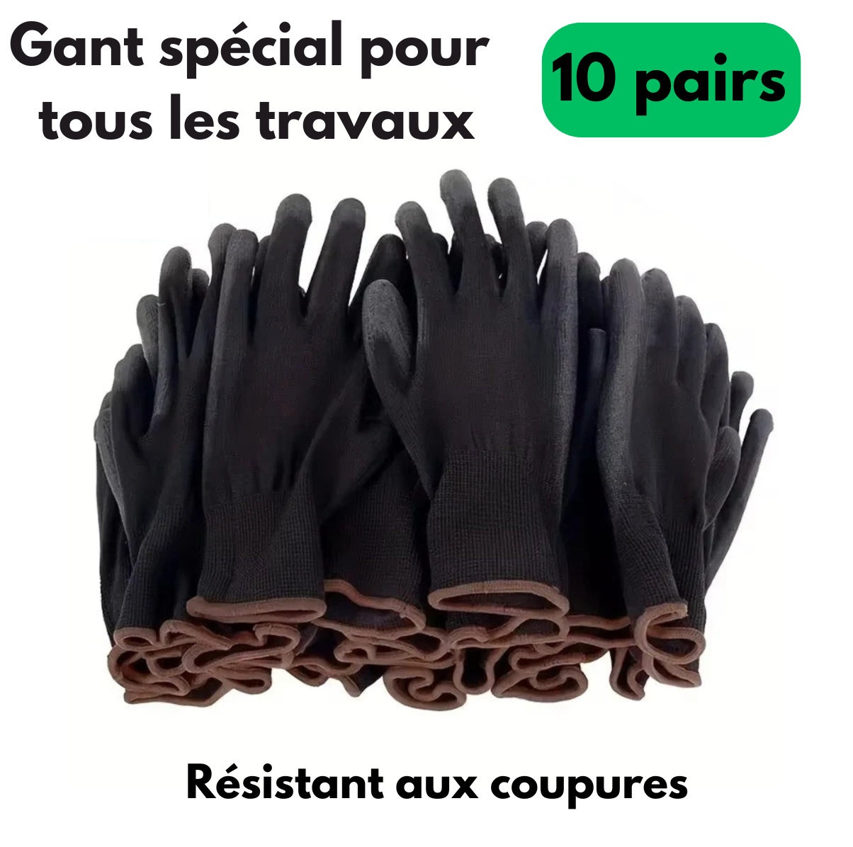 Offre: Kit de 10 gants de protection de qualité